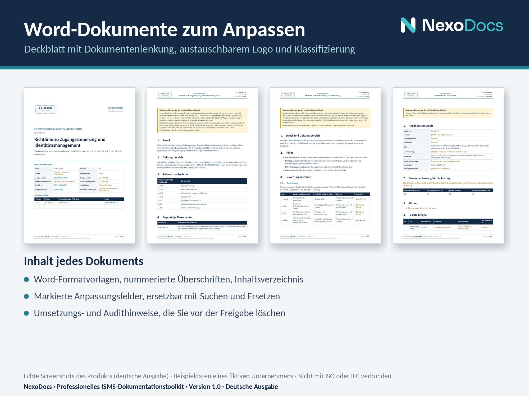 Richtlinienvorlage in Word
