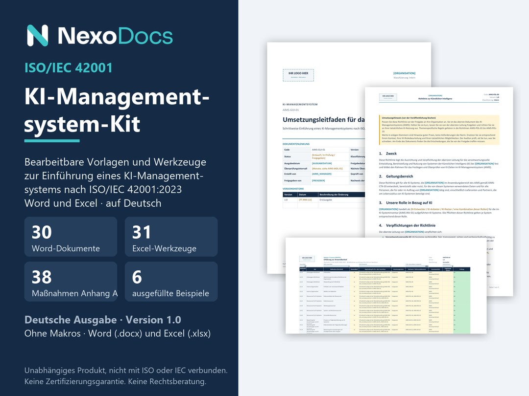 Cover des NexoDocs ISO 42001 Kits