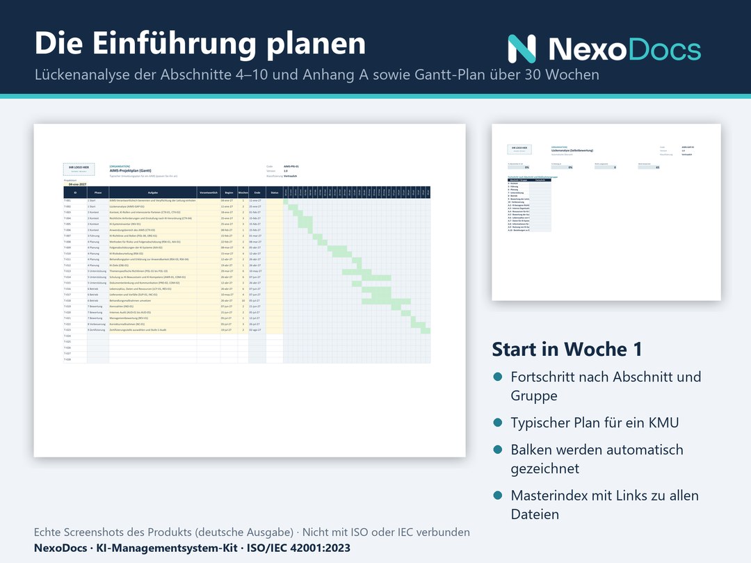 Lückenanalyse und Gantt-Plan