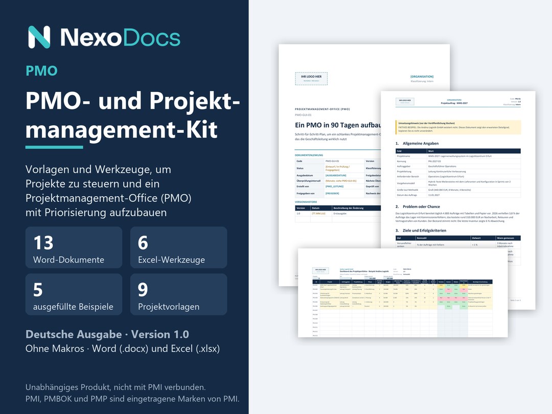 Cover des PMO- und Projektmanagement-Kits von NexoDocs