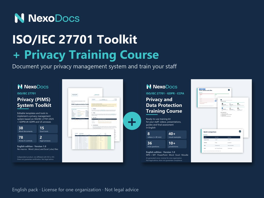ISO 27701 toolkit and privacy course bundle