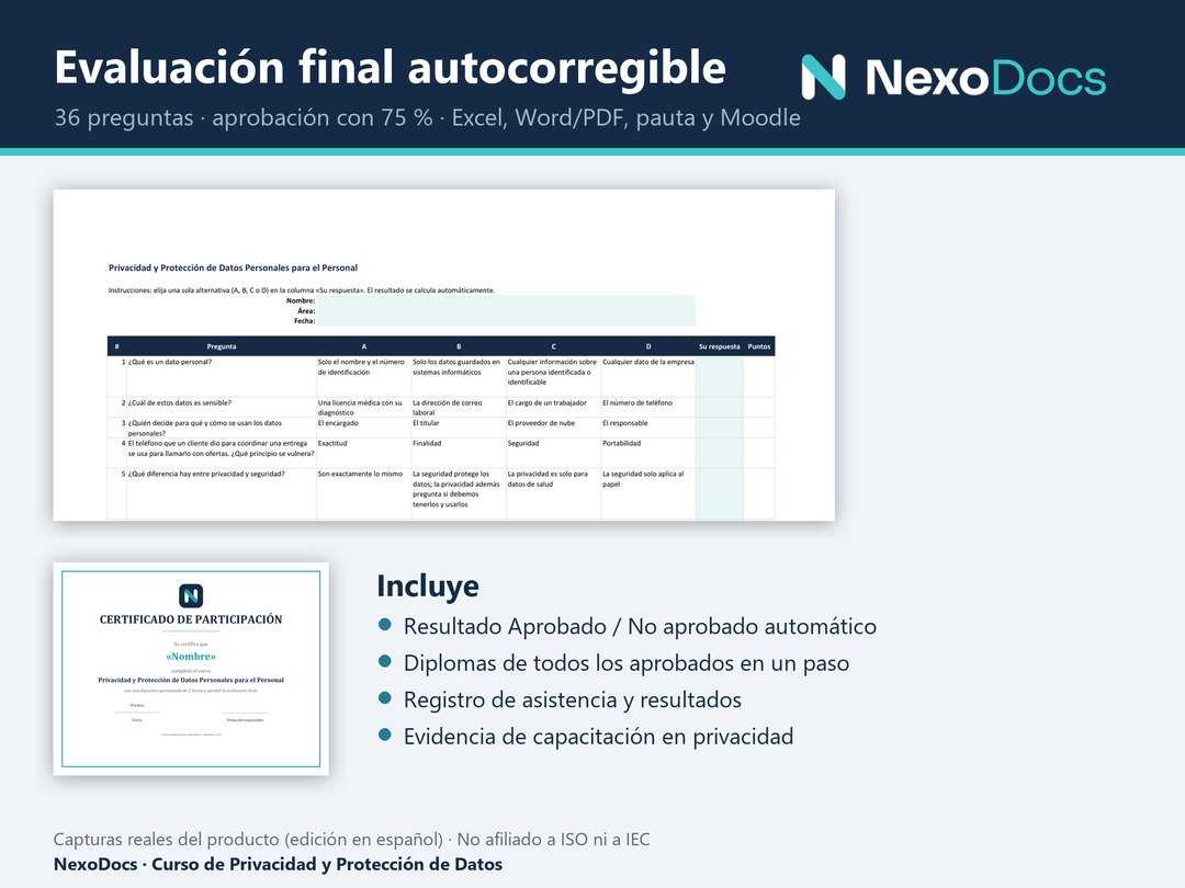 Evaluación final autocorregible y diploma