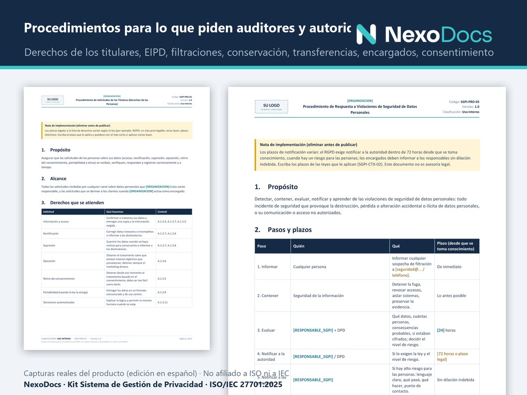 Procedimientos de privacidad
