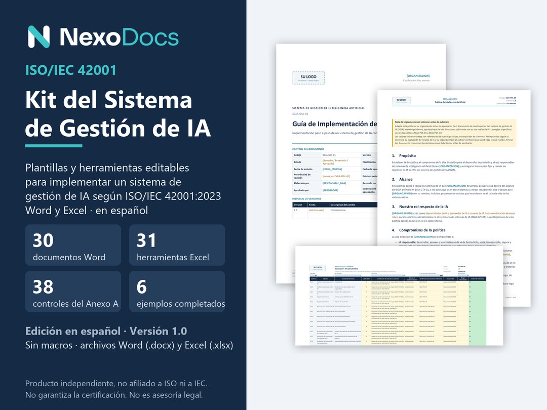 Portada del Kit ISO 42001 de NexoDocs
