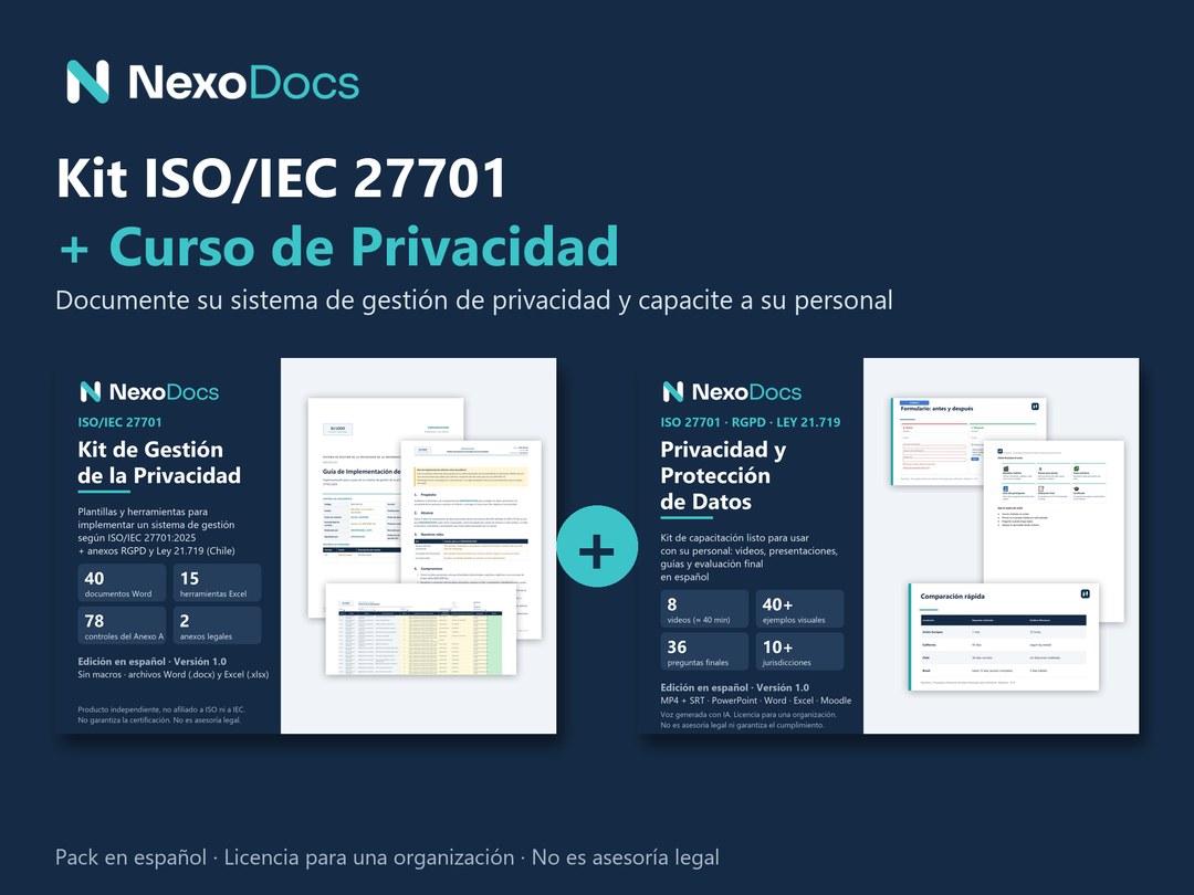 Pack del kit ISO 27701 y el curso de privacidad