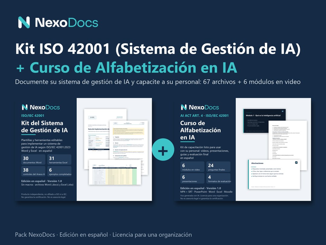 Pack kit ISO 42001 y curso de alfabetización en IA