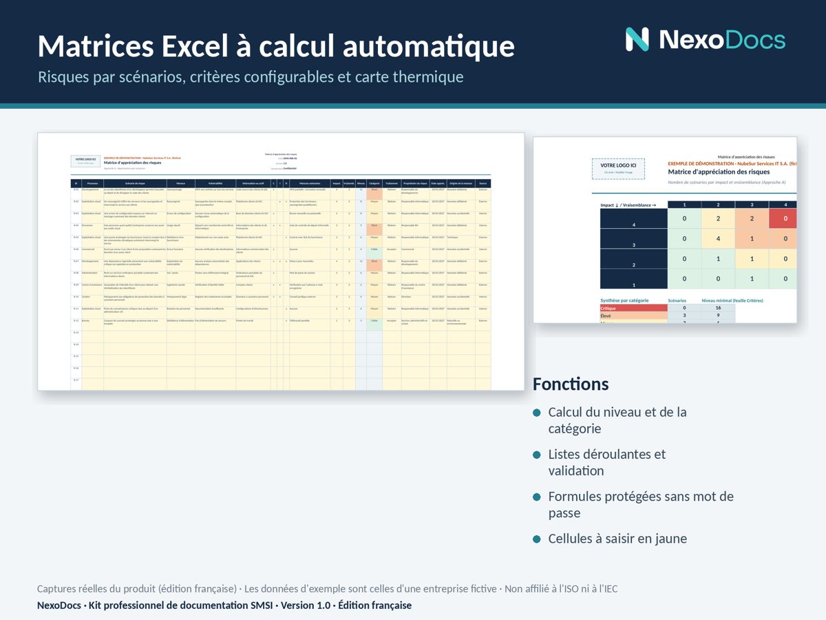 Matrice des risques sous Excel
