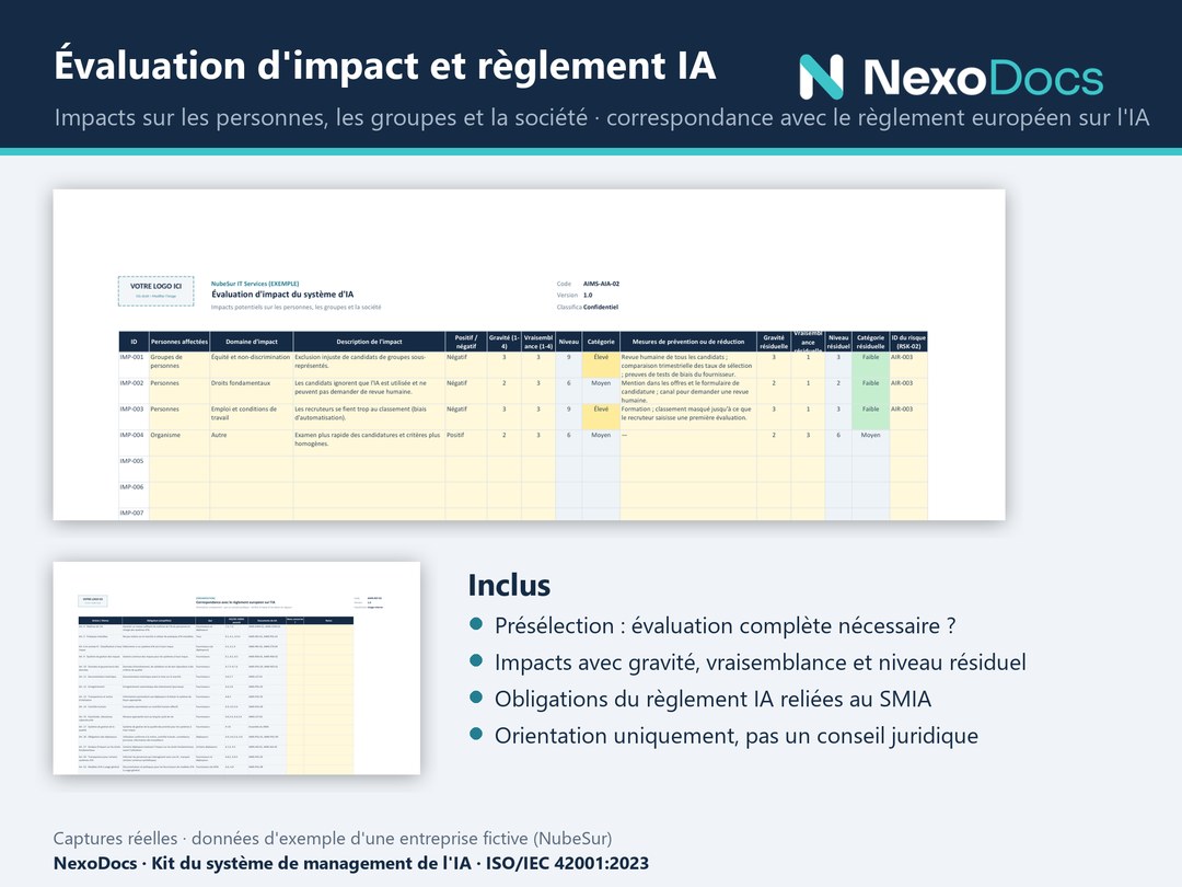 Évaluation d'impact et correspondance avec le règlement IA