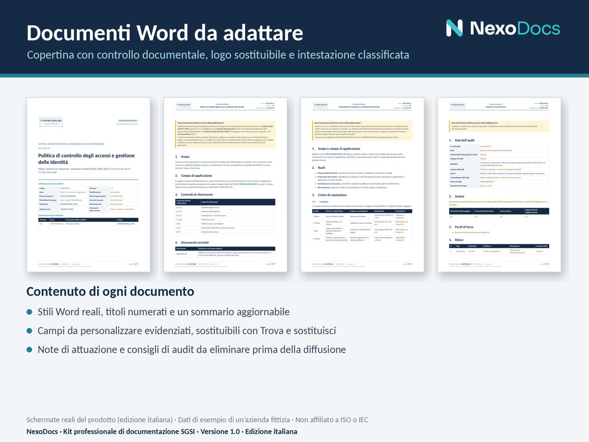 Modello di politica in Word