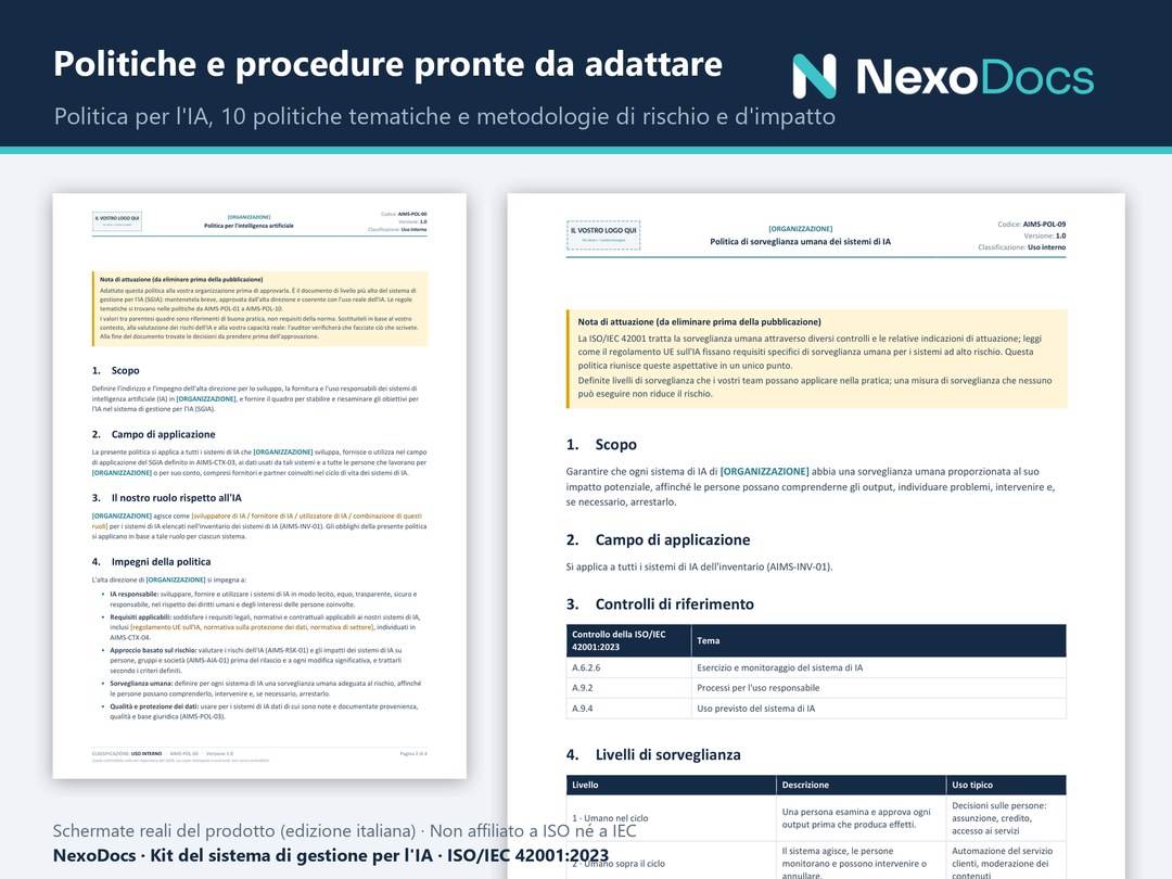 Vista delle politiche e procedure