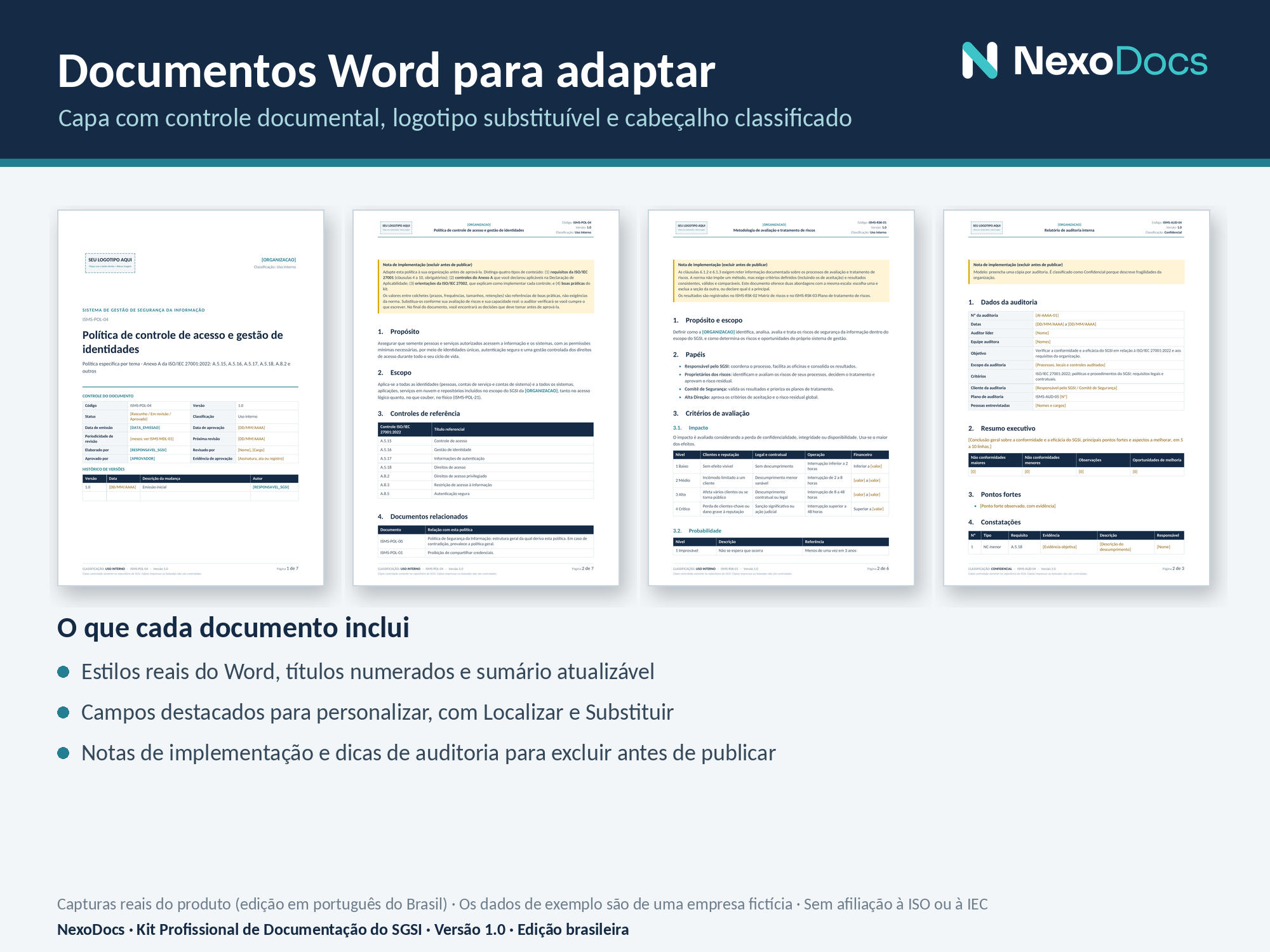 Modelo de política no Word