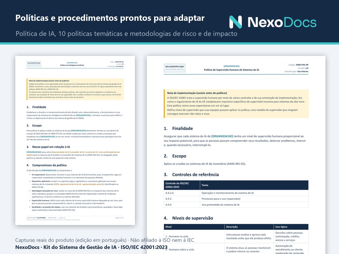 Visão das políticas e procedimentos