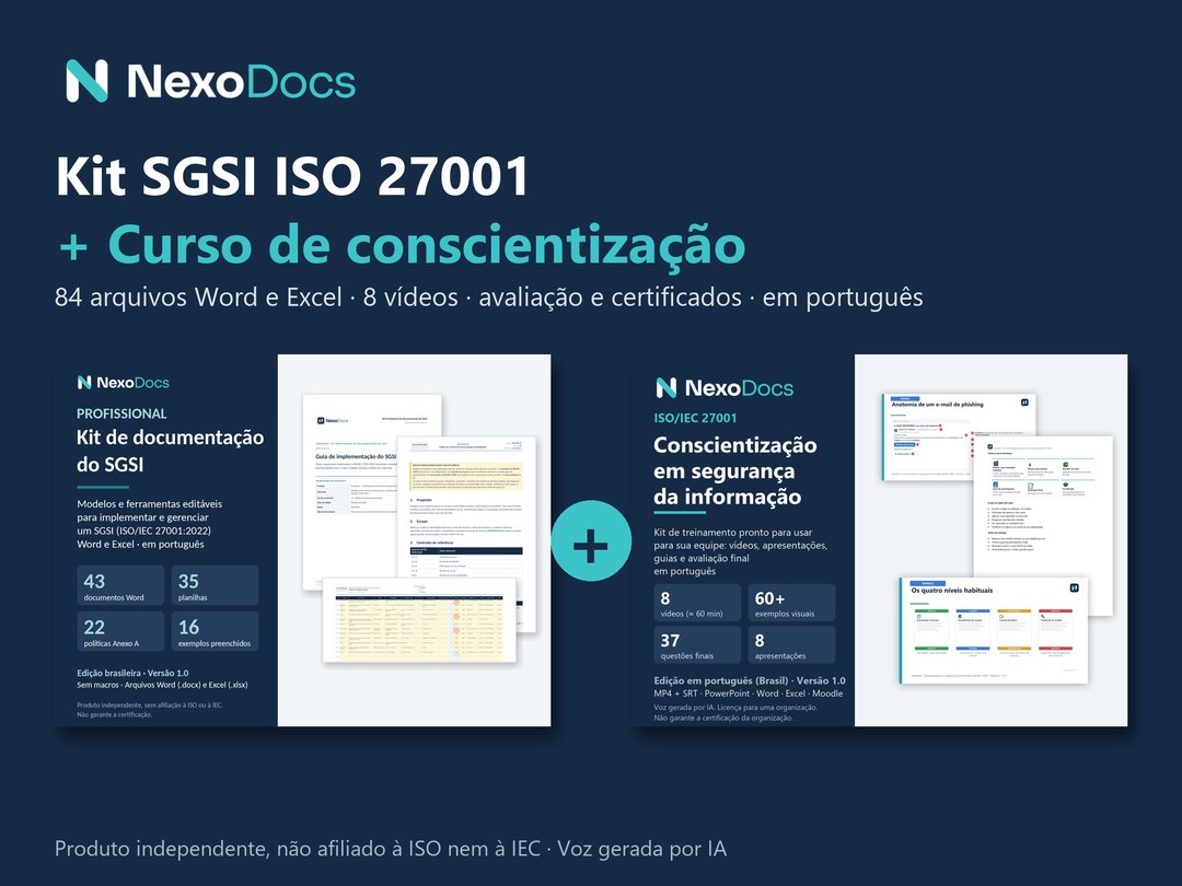 Pacote kit SGSI e curso de conscientização